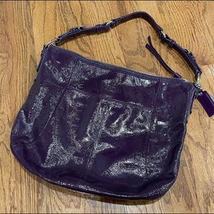 EUC Coach SoHo Hobo Shoulder Bag Patent Leather Purple Eggplant Plum